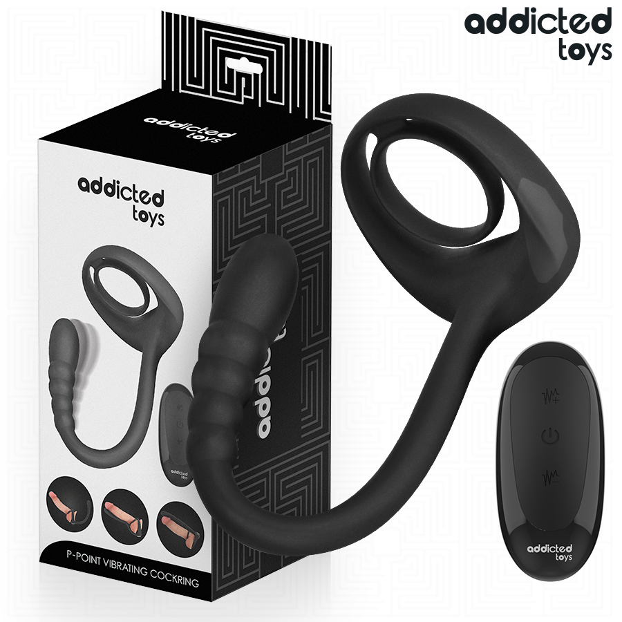 Anel vibratório peniano ADDICTED TOYS Ponto·P com comando remoto