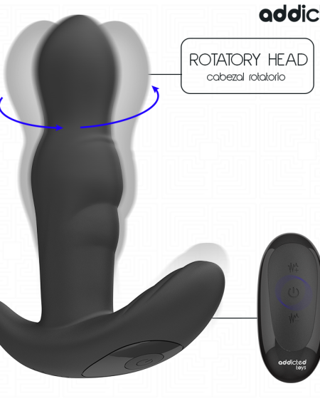 Plug anal vibrador rotativo ADDICTED TOYS com comando remoto