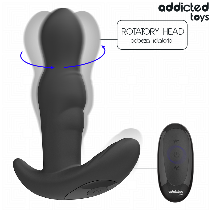 Plug anal vibrador rotativo ADDICTED TOYS com comando remoto