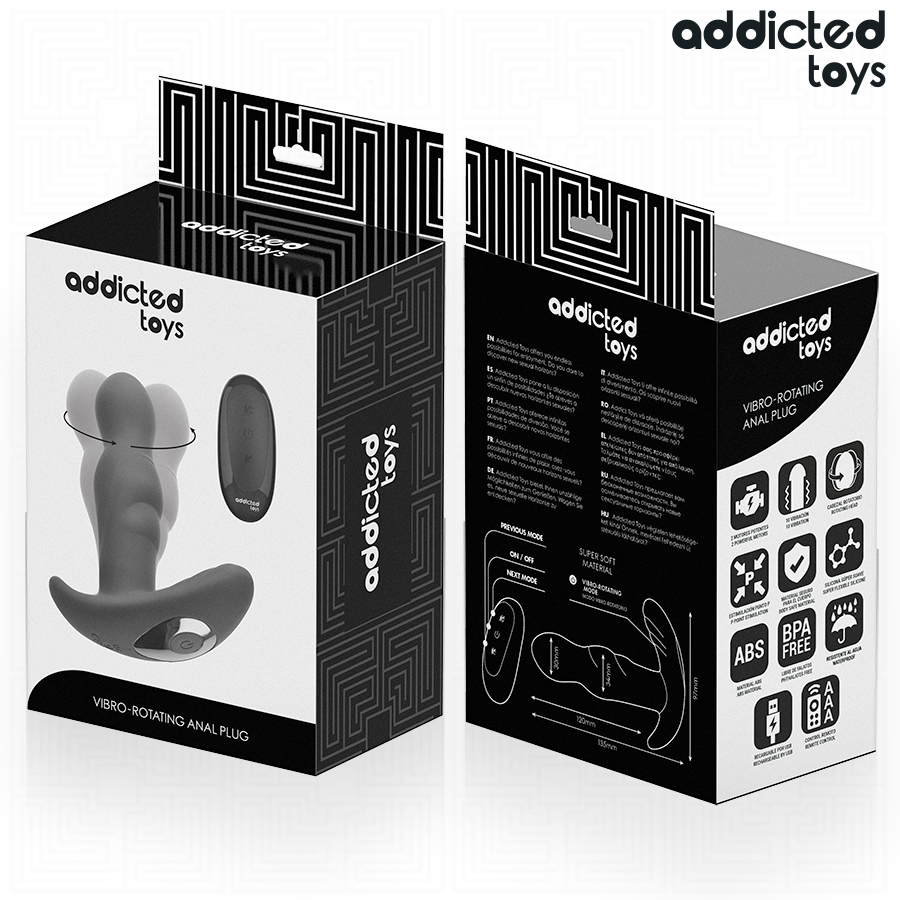 ADDICTED TOYS - PLUG ANAL VIBRADOR ROTATORIO CONTROL REMOTO