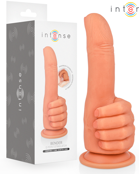 Estimulador do ponto G BENDER da INTENSE FUN TOYS, flexível e com base de ventosa
