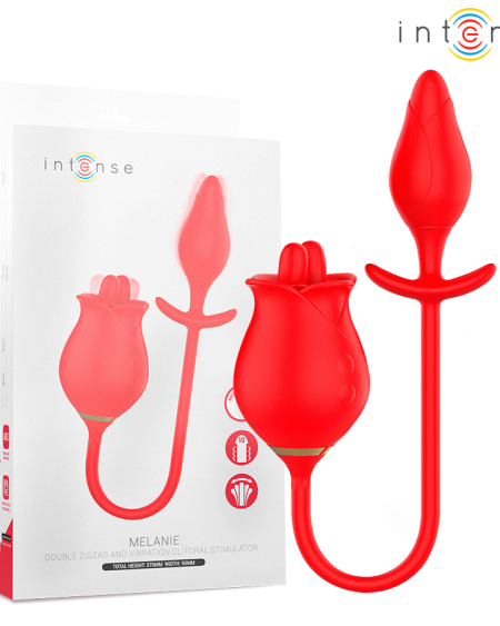 Estimulador clitoriano duplo Melanie da INTENSE com língua zigzag
