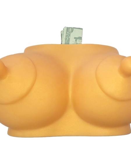 DIABLO PICANTE - HUCHA FORMA DE TETAS TONO DORADO