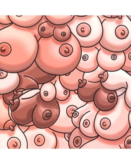 Tapete de rato DIABLO PICANTE com ilustrações coloridas de seios