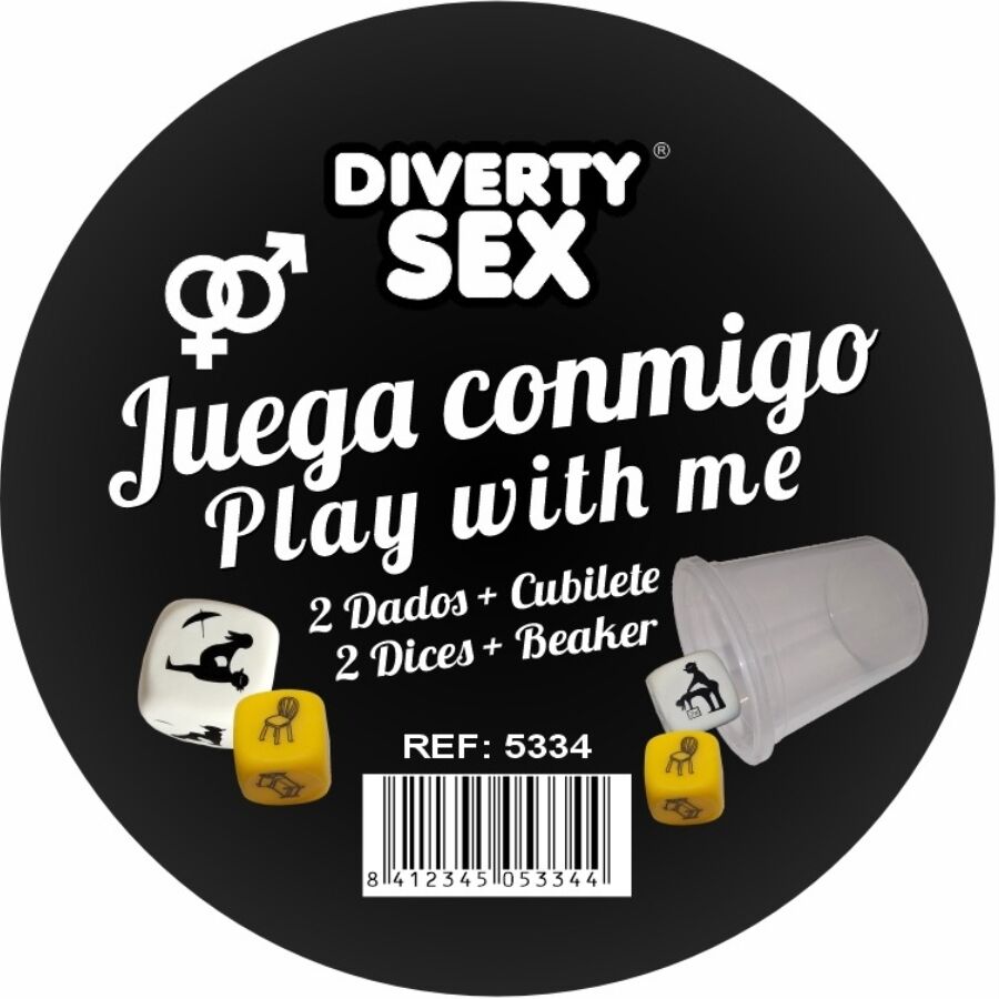 Jogo DIABLO PICANTE com dois dados eróticos e copo transparente