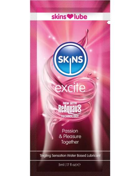 Lubrificante aquoso SKINS Excite em monodose de 5 ml