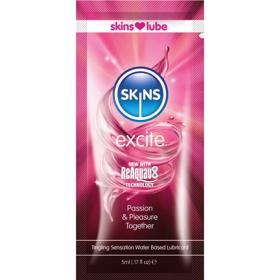 Lubrificante aquoso SKINS Excite em monodose de 5 ml