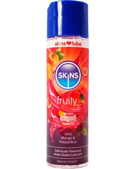 Lubrificante SKINS à base de água com sabor a manga e maracujá, 130 ml