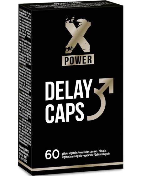 Embalagem de XPOWER Delay Caps, suplemento alimentar com 60 cápsulas vegetais