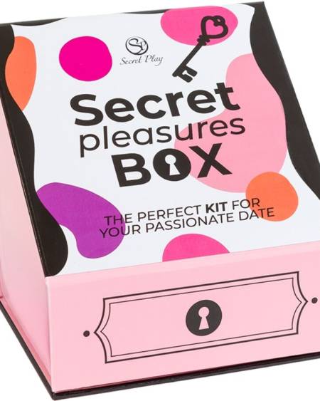Conjunto SECRET PLAY para casais com dois dados, bala vibradora rosa, acessório de carícias rosa e bolsa de cetim preta