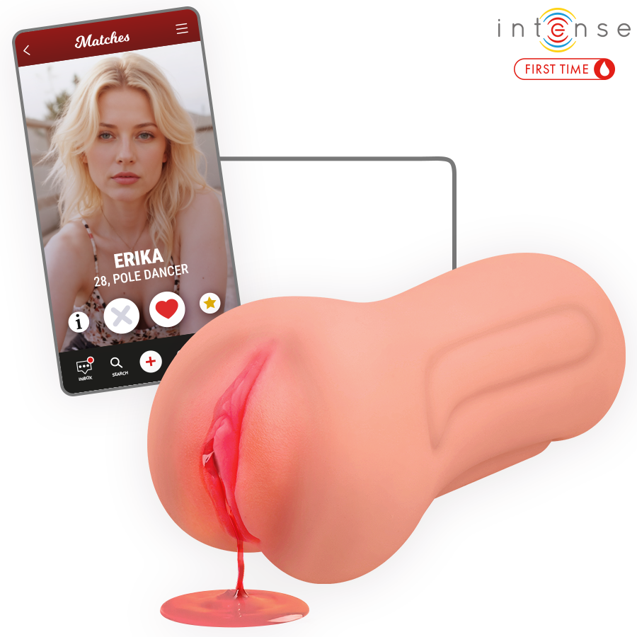 Vagina masturbadora Erika First Time da INTENSE, com hímen e sangramento
