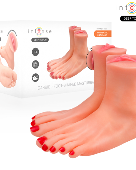 Masturbador Gabbie Deep Touch em forma de pé, com duas peças penetráveis
