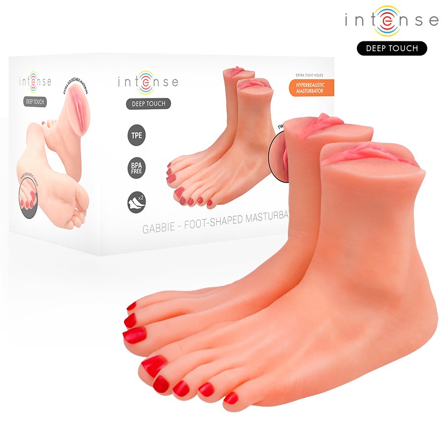 Masturbador Gabbie Deep Touch em forma de pé, com duas peças penetráveis