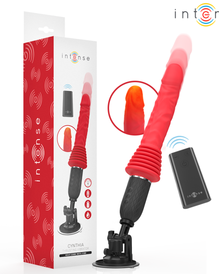 Vibrador de impulsão INTENSE Cynthia com controlo remoto e base com ventosa