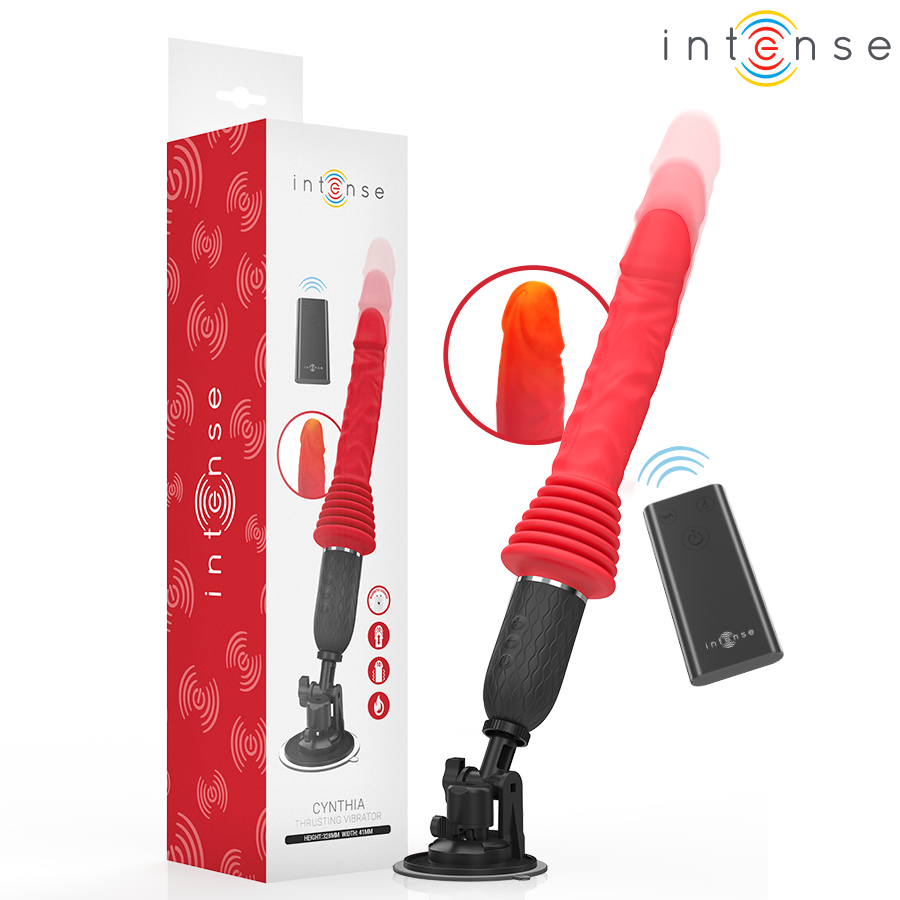 Vibrador de impulsão INTENSE Cynthia com controlo remoto e base com ventosa