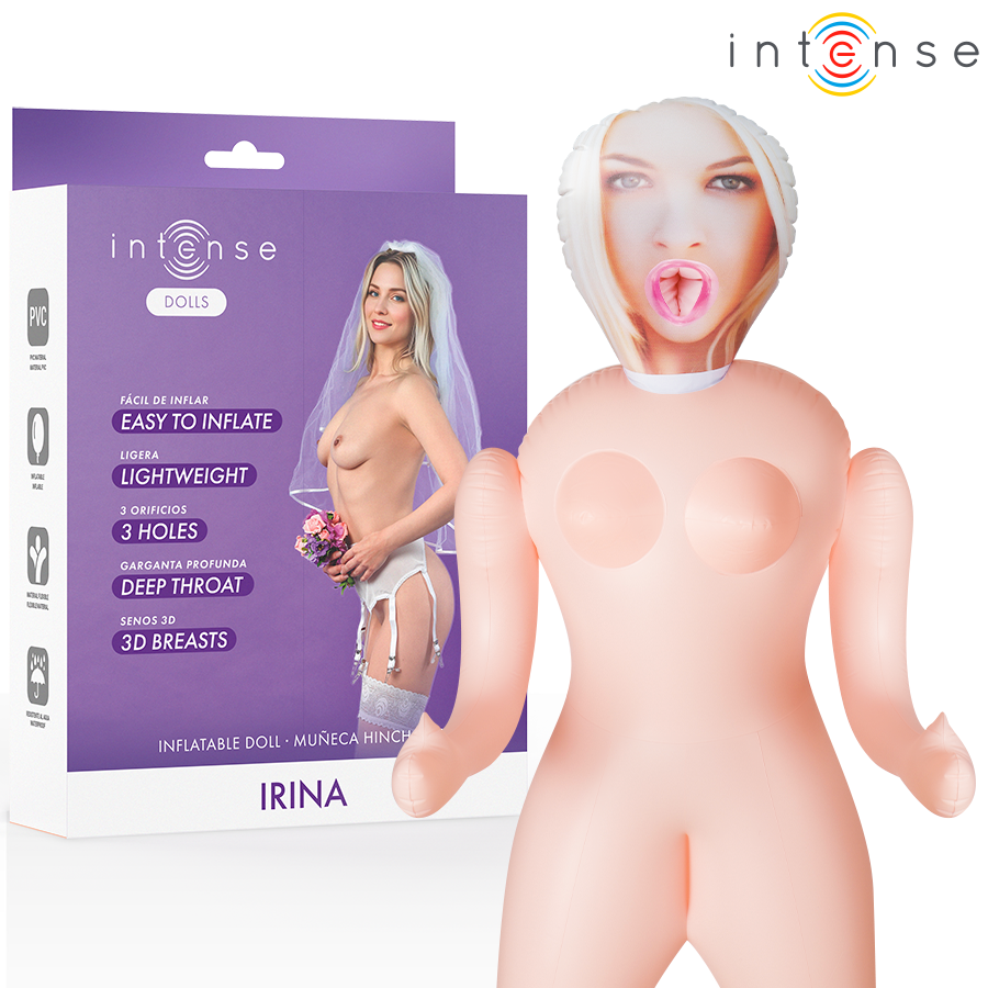 Boneca insuflável Irina da INTENSE DOLLS, com seios 3D e três orifícios funcionais