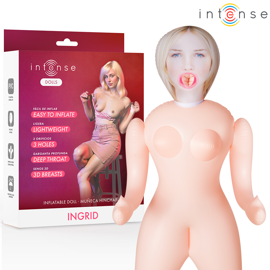 Boneca insuflável Ingrid da INTENSE DOLLS, com seios 3D e 1,45 m