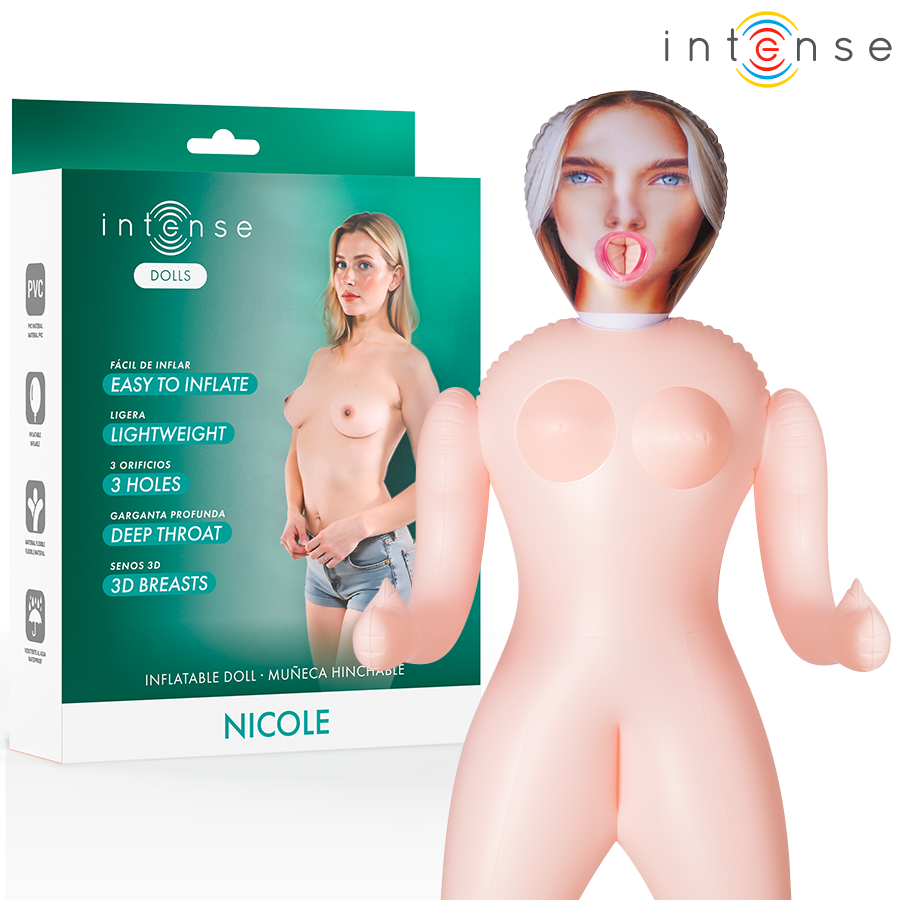Boneca insuflável Nicole da INTENSE DOLLS, com seios 3D e três orifícios funcionais
