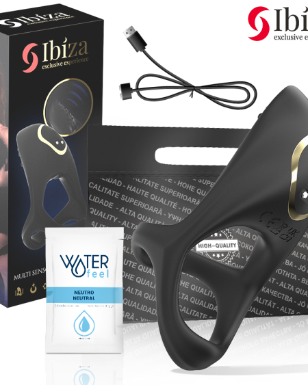 Anel vibratório multissensorial IBIZA TECHNOLOGY, elástico e com carga magnética