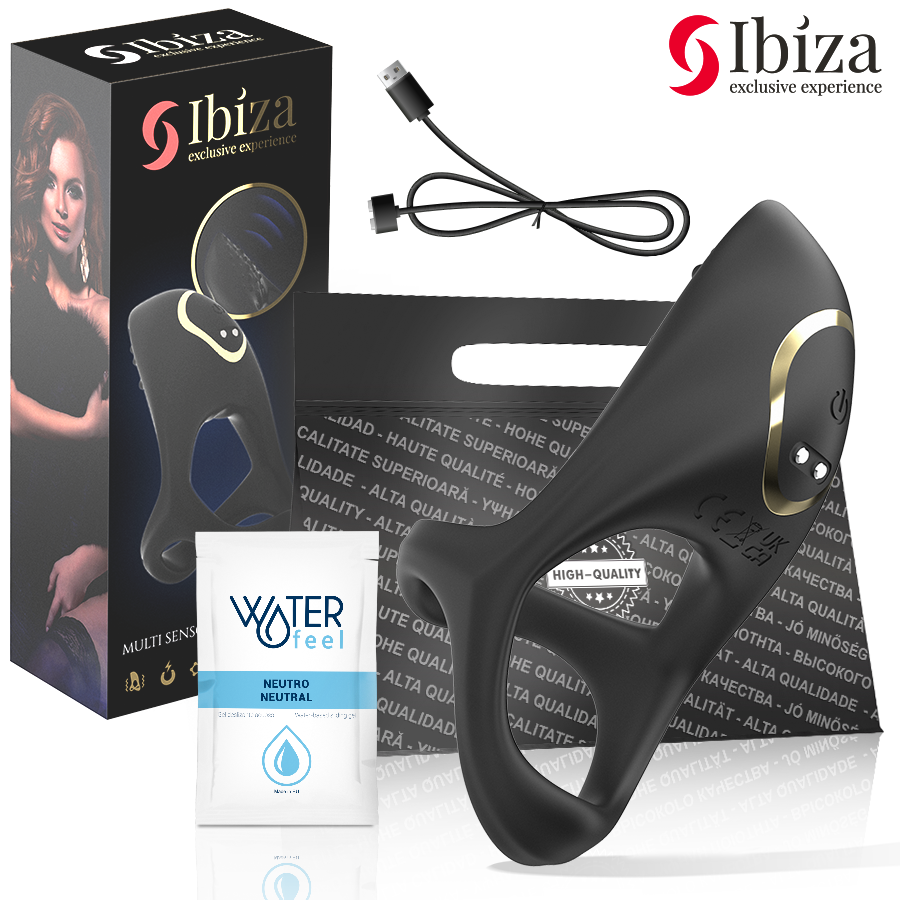 Anel vibratório multissensorial IBIZA TECHNOLOGY, elástico e com carga magnética