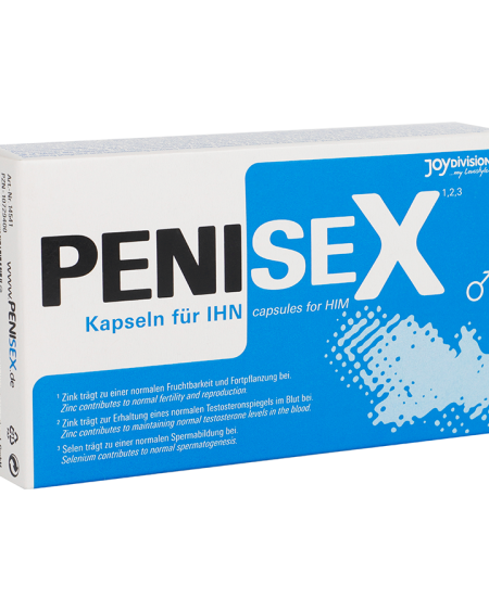 Embalagem de cápsulas Penisex da JOYDIVISION EROPHARM, suplemento alimentar para homens