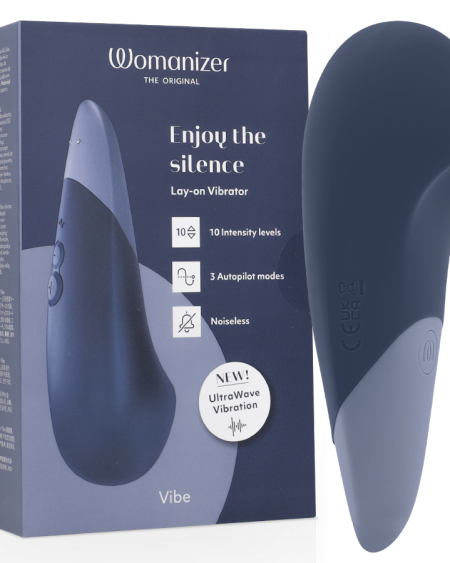 WOMANIZER - VIBE VIBRADOR LAY-ON SILENCIOSO AZUL OSCURO