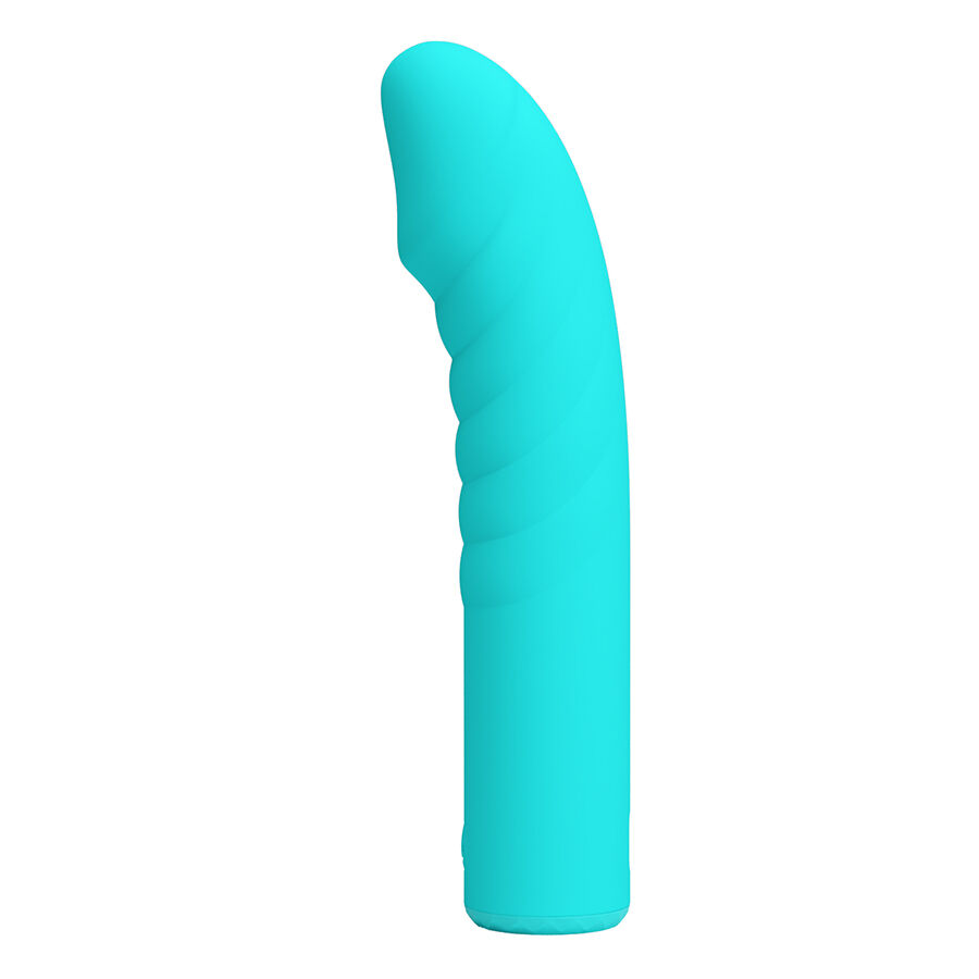 Vibrador para ponto G Pretty Love Rylan azul, com corpo curvo e design ergonómico