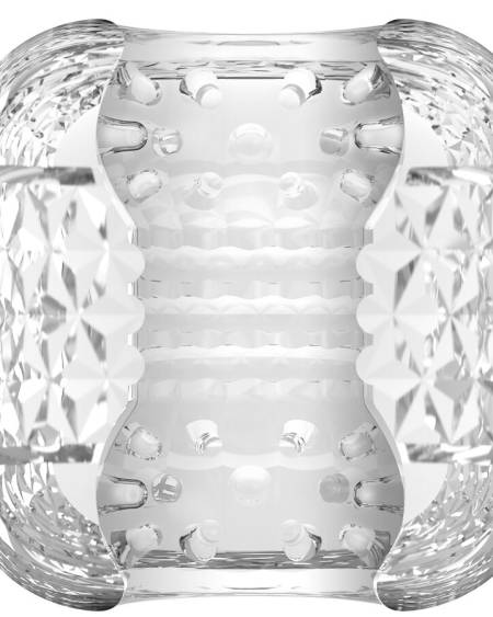 Masturbador manual transparente Pretty Love com dupla entrada e canal interno texturizado