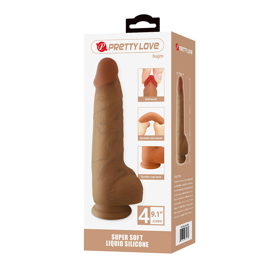 PRETTY LOVE - NAJM DILDO REALÍSTICO CON VENTOSA 23.2 CM -Ø- 5.5 CM