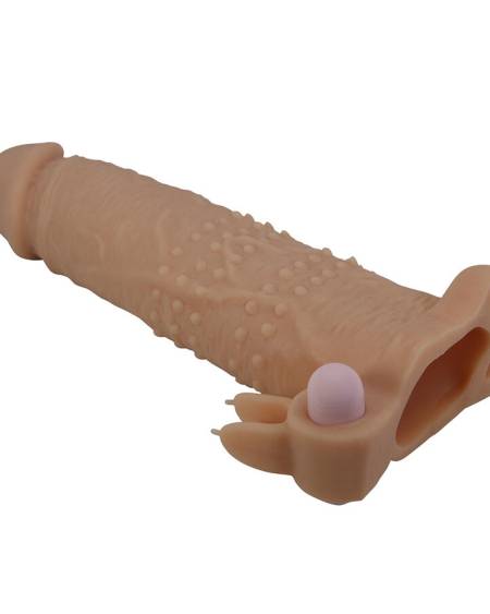 PRETTY LOVE - QUILLON FUNDA PARA PENE CON ESTIMULADOR DE CLÍTORIS Y VIBRACIÓN