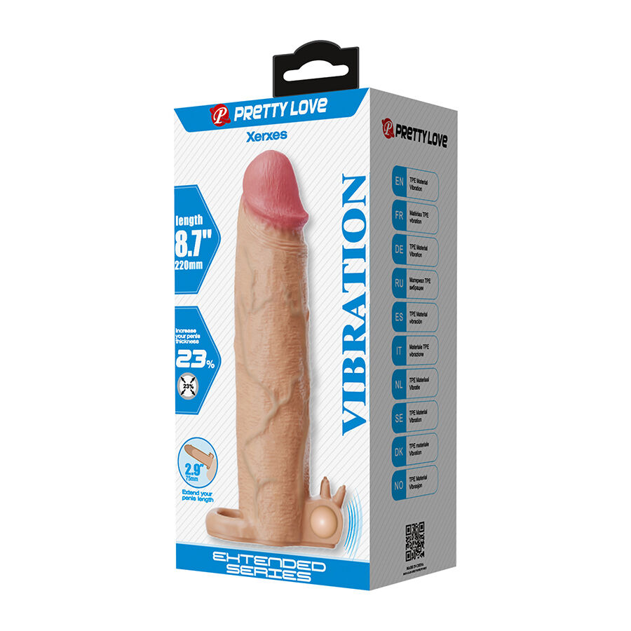 PRETTY LOVE - XERXES FUNDA PARA PENE CON ESTIMULADOR DE CLÍTORIS Y VIBRACIÓN