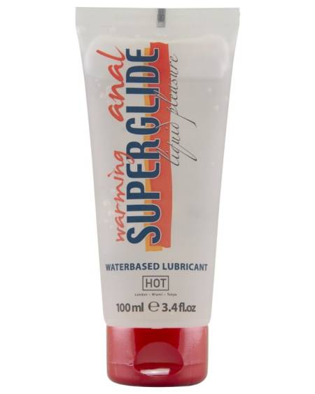 HOT - ANAL SUPERGLIDE WARMING LIQUID PLEASURE LUBRICANTE ANAL BASE AGUA EFECTO CALOR 100 ML
