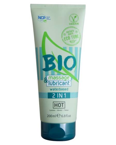 HOT - BIO MASSAGE & LUBRICANTE BASE AGUA 2 EN 1 200 ML