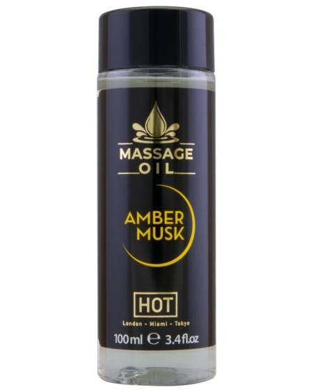Frasco de óleo de massagem HOT Amber & Musk, 100 ml