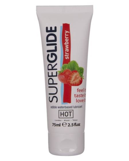 HOT - SUPERGLIDE LUBRICANTE COMESTIBLE BASE AGUA FRESA 75 ML
