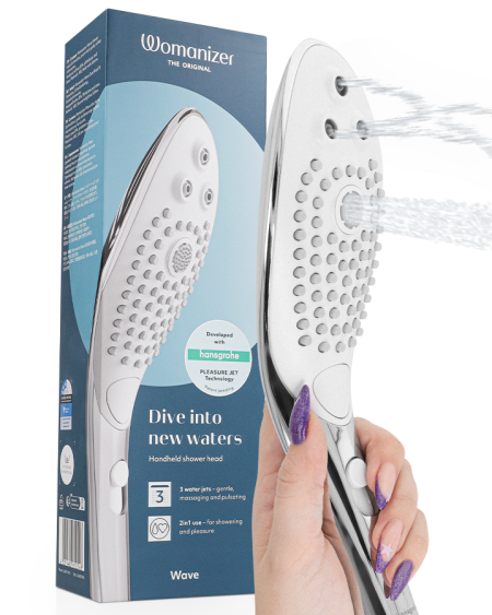 WOMANIZER - WAVE CABEZAL DE DUCHA ESTIMULADOR DE CLITORÍS PLATEADO