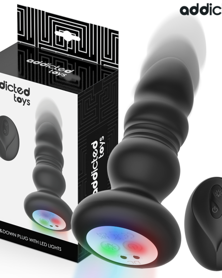 ADDICTED TOYS - PLUG ANAL VIBRADOR THRUSTING Y LUZ LED CONTROL REMOTO