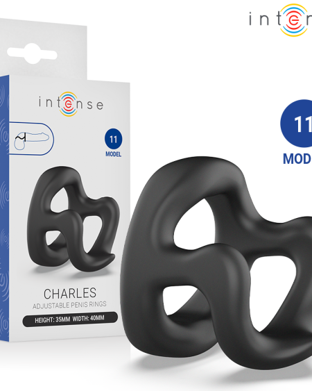 Anel peniano ajustável INTENSE Charles Modelo 11, com design em H