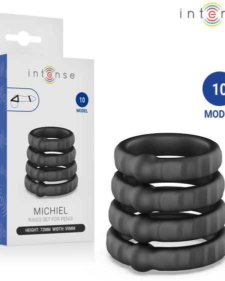 Conjunto INTENSE FOR HIM MICHIEL com quatro anéis penianos de diferentes tamanhos