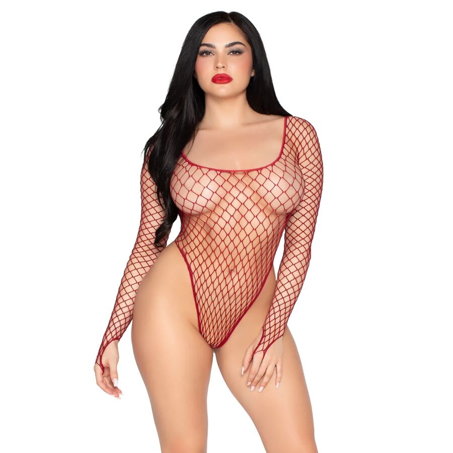 Body de rede industrial LEG AVENUE 89377 de corte alto tipo tanga