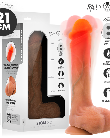 MR INTENSE - BRADLEY DILDO VIBRADOR SILICONA CON EFECTO CALOR Y CONTROL REMOTO 21 CM -Ø- 4.2 CM
