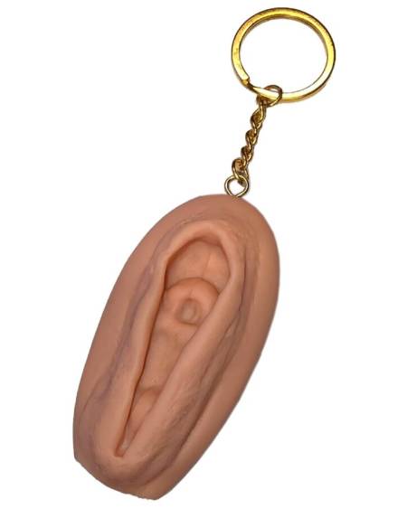 Porta-chaves DIABLO PICANTE em forma de vagina, em tom de pele claro