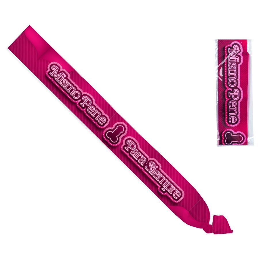 Faixa rosa DIABLO PICANTE com desenho de pénis