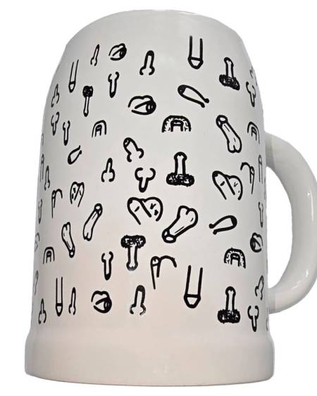 Caneca de cerâmica DIABLO PICANTE com ilustrações eróticas a cores e capacidade de 700 ml