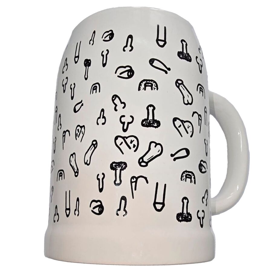 Caneca de cerâmica DIABLO PICANTE com ilustrações eróticas a cores e capacidade de 700 ml