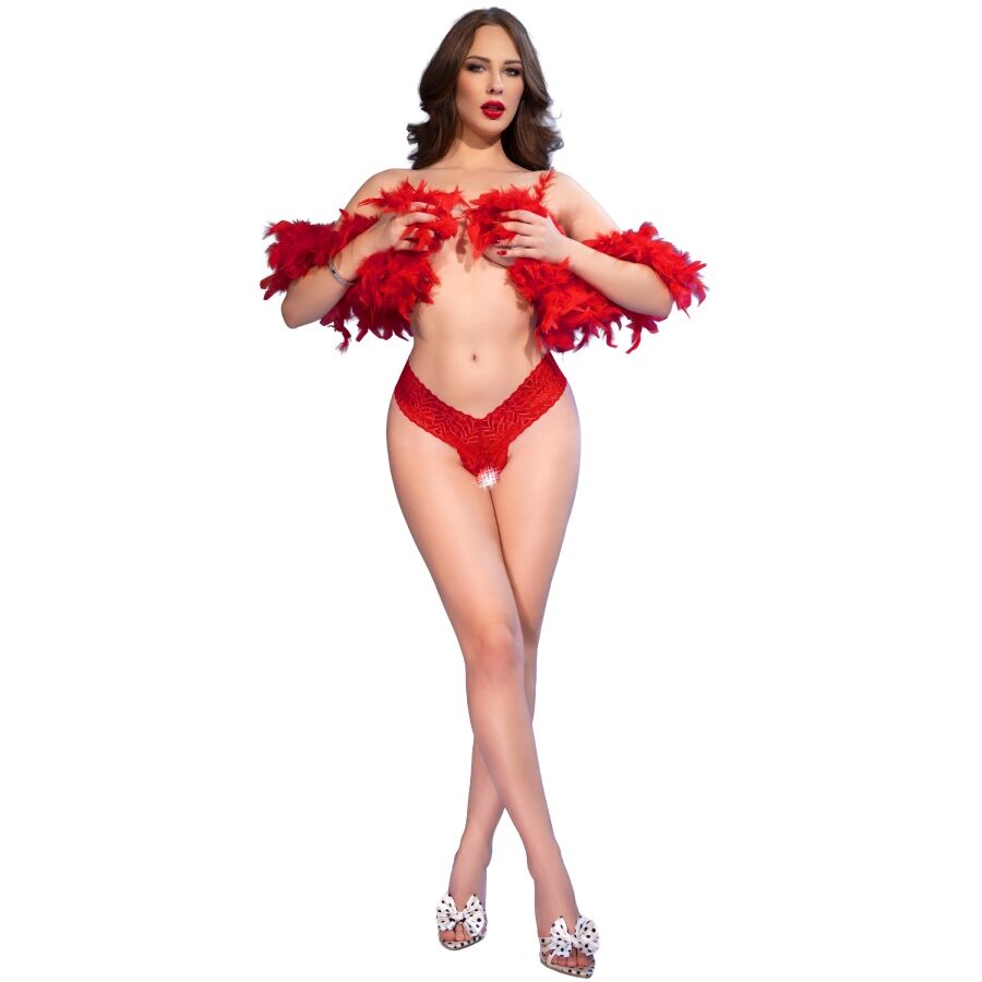 CHILIROSE - CR 4885 TANGA CON ENTREPIERNA ABIERTA ROJO S - ROJO, S