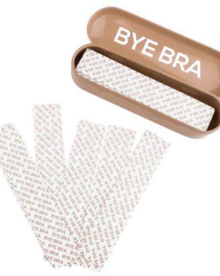 Fita adesiva de dupla face para roupa BYE BRA - TAPES com caixa metálica