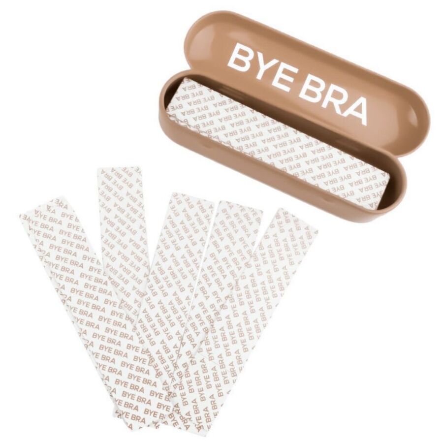 Fita adesiva de dupla face para roupa BYE BRA - TAPES com caixa metálica