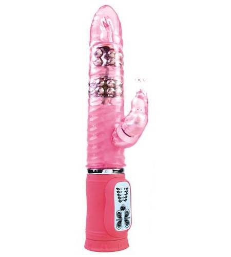 Vibrador rotador BAILE Cute Passion Bunny Rampante em silicone rosa