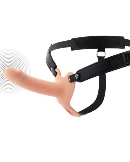 Extensor peniano vibratório INFERNO da HIDDEN DESIRE com arnês ajustável e comando sem fios tipo anel